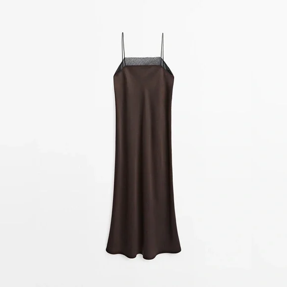 MASSIMO DUTTI ~ FLOWY LACE MIDI DRESS - Picture 5 of 11